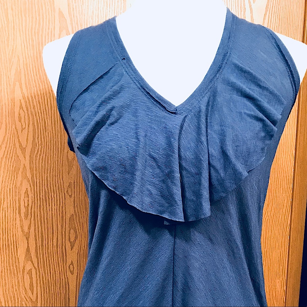 Banana Republic Blue Sleeveless V-Neck Shirt